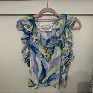 CUPIO Women's Multicolor Ruffle Top